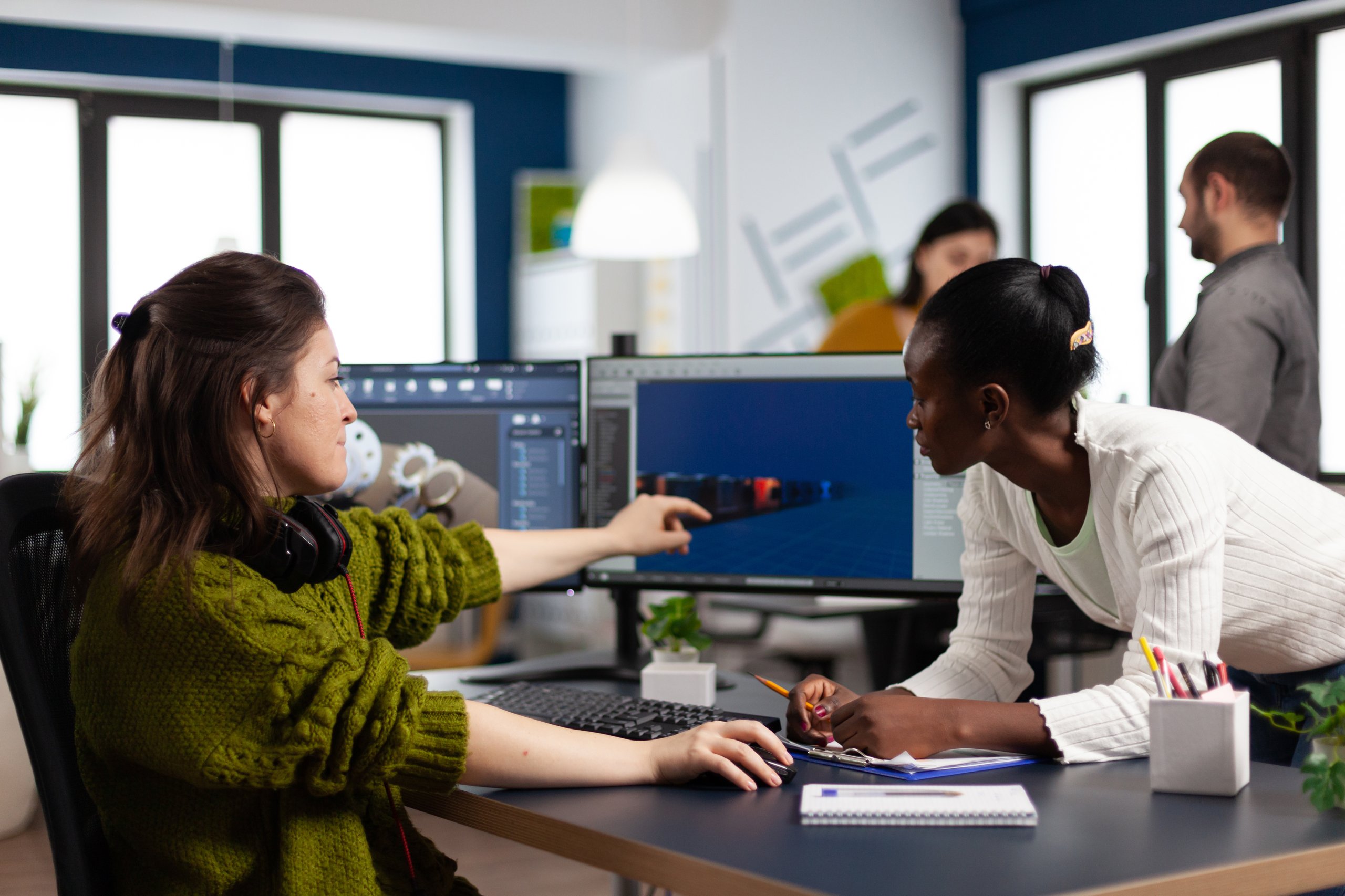 People working together in office.