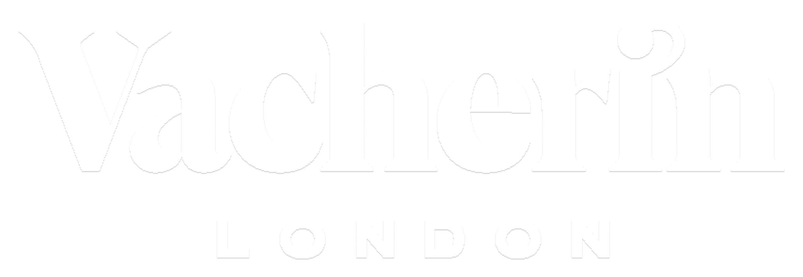 White text logo with "Vacherin" in large, ornate font and "LONDON" in smaller, block letters below.