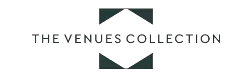 Logo with text "THE VENUES COLLECTION" and a geometric design.