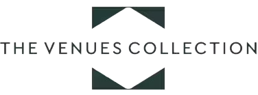 Logo with text "THE VENUES COLLECTION" and a geometric design.