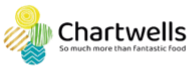 Chartwells logo with colorful circles and text "Chartwells, We Make Your Great Food".