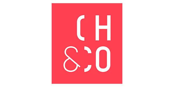 CH&CO company logo featuring white text on a solid red square background.
