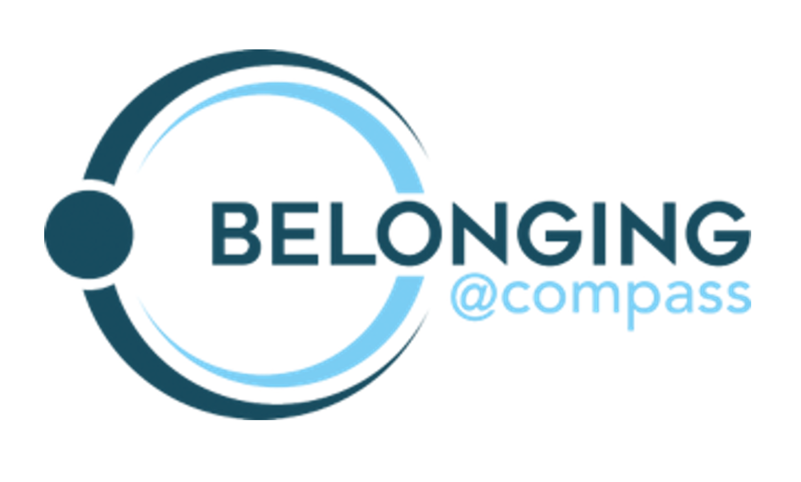 Logo for Belonging at Compass featuring a circular icon with a dot next to the brand text.